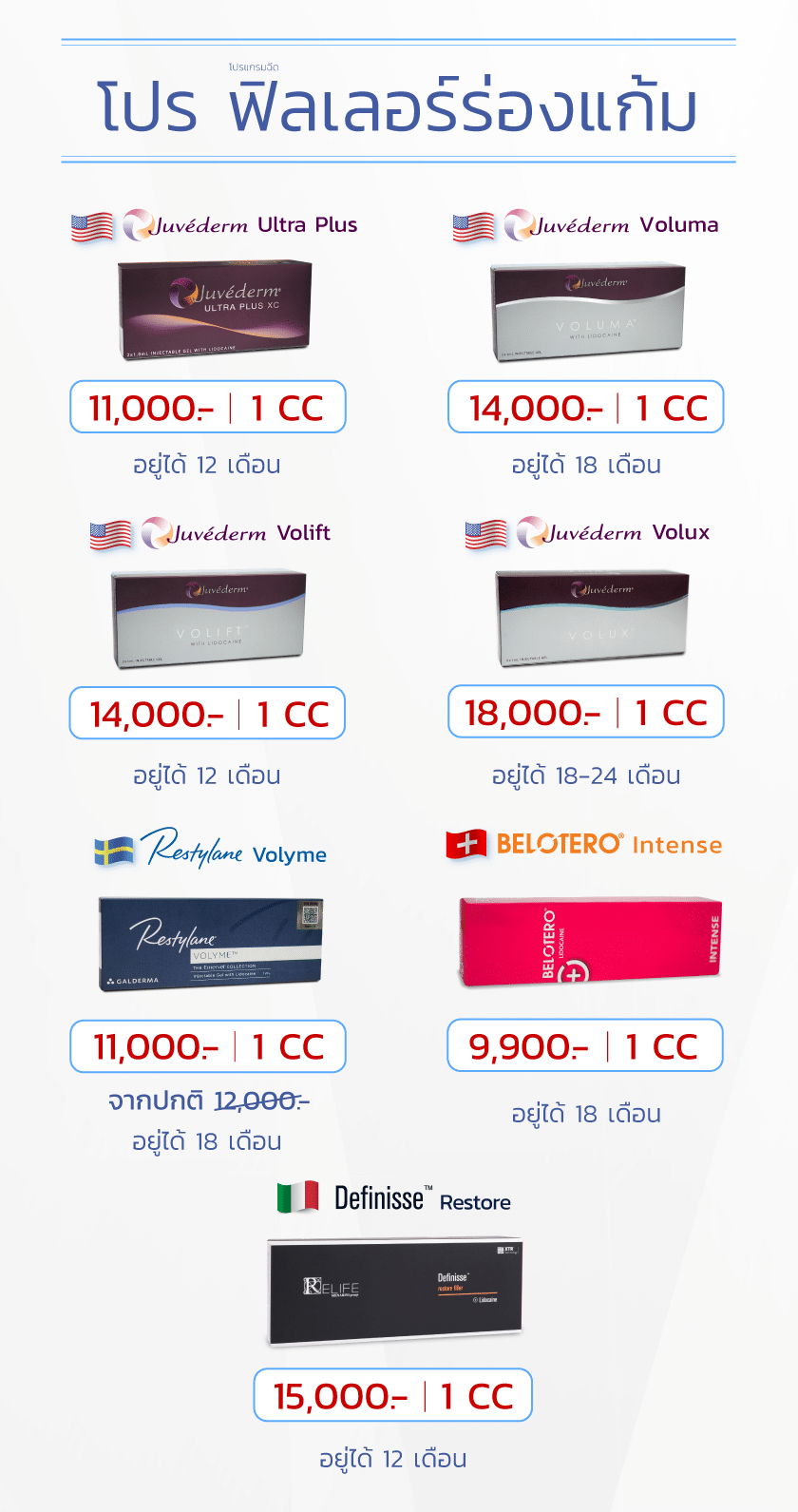 โปรโมชั่นฟิลเลอร์ร่องแก้ม