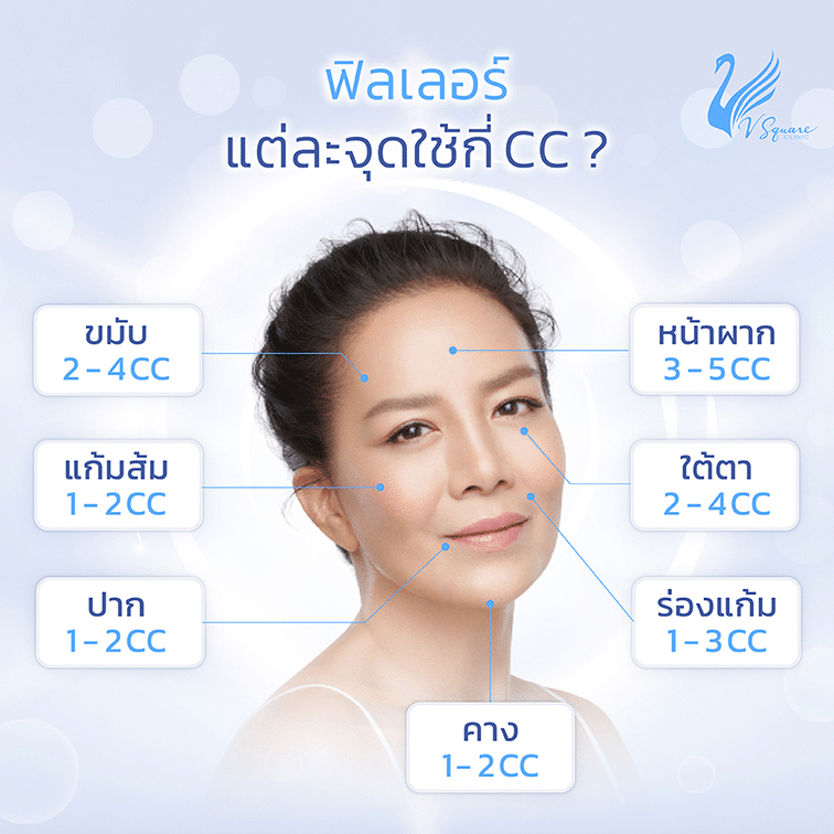 รีวิวฉีดฟิลเลอร์ แต่ละตำแหน่ง ใช้ยี่ห้อไหนดี กี่ CC ต่าย