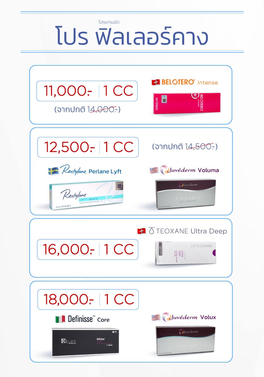 ฉีดฟิลเลอร์คาง ราคาโปรโมชั่น ที่ V Square Clinic