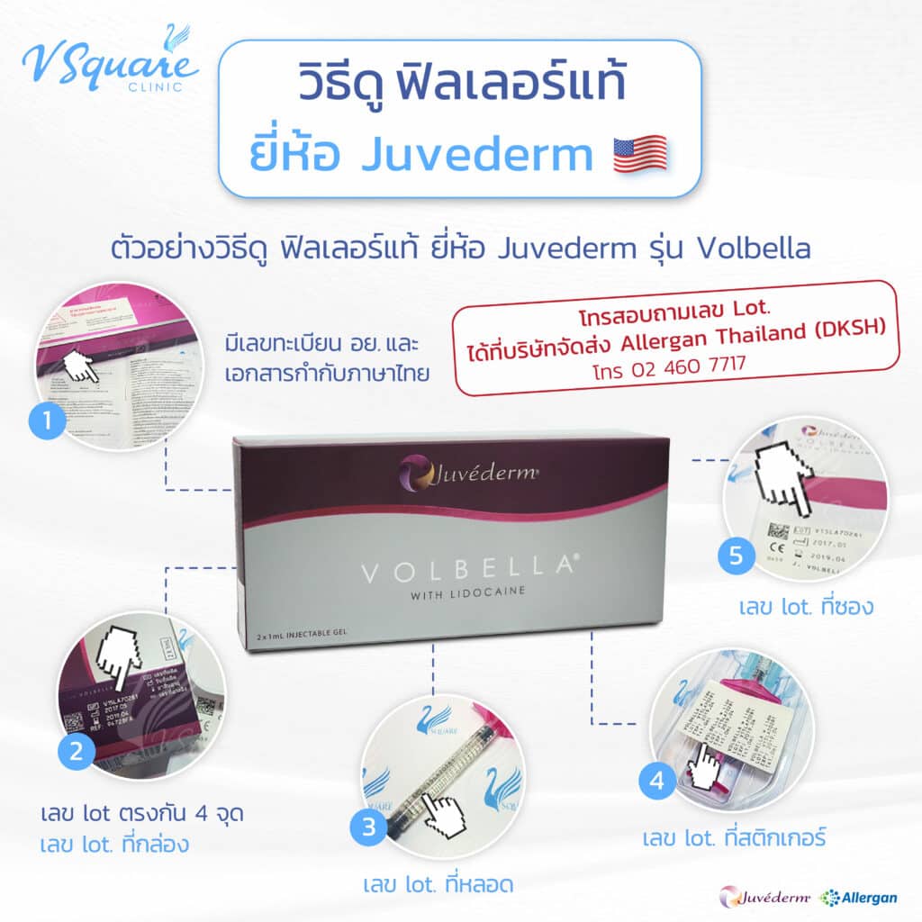 วิธีดูฟิลเลอร์แท้ Juvederm Volbella