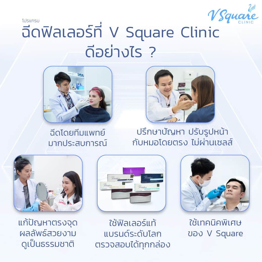 เติมขมับที่ไหนดี เลือกที่ V Square Clinic โดย หมอโต้ง หมอเอก หมอแพร หมอบาส และคุณเจสซี่