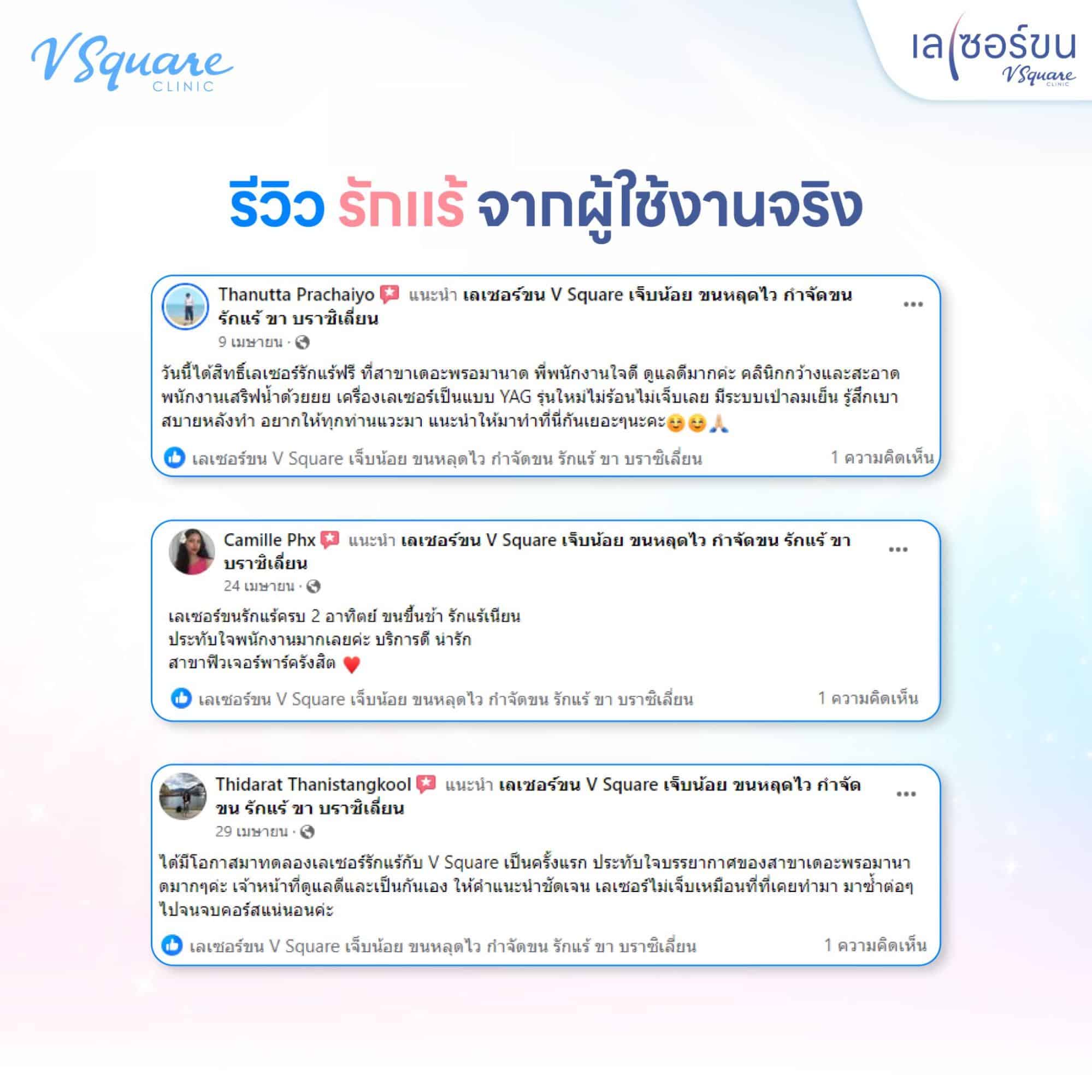 รีวิวผู้ใช้บริการเลเซอร์ขนรักแร้