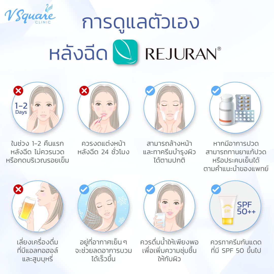 ดูแลตัวเองหลังฉีด Rejuran