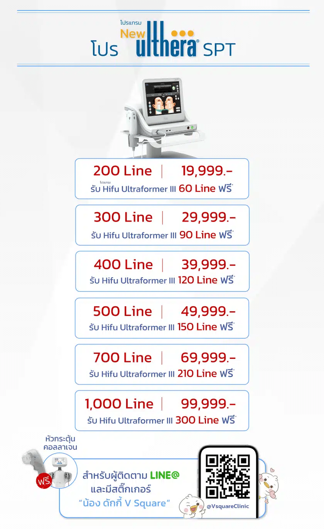 Ulthera SPT ราคาโปรโมชั่น ที่ V Square Clinic