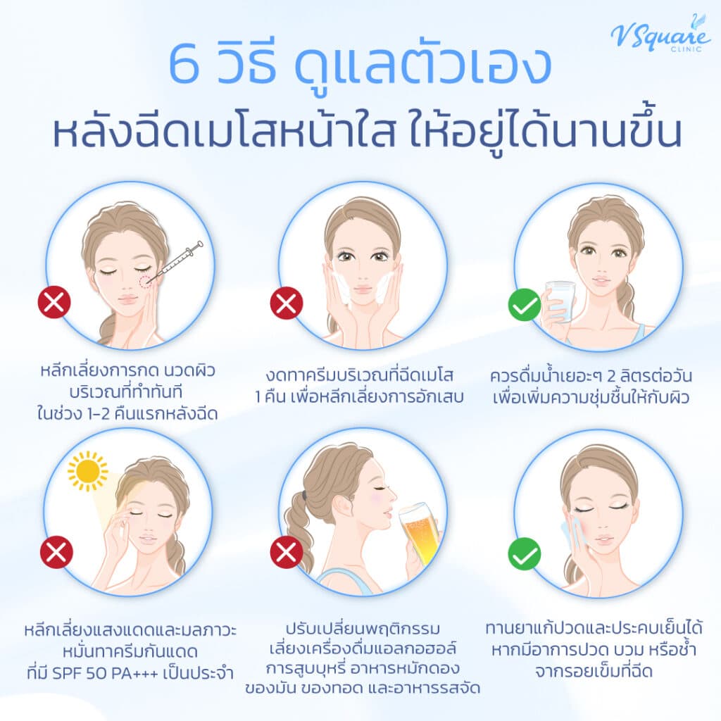 ดูแลตัวเองหลังฉีดเมโสหน้าใส