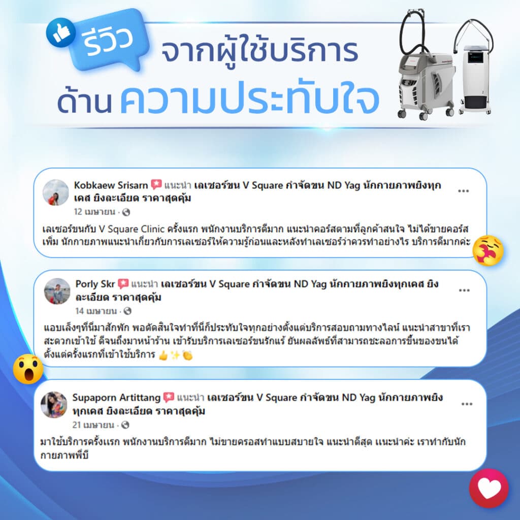 รีวิวเลเซอร์ขน ที่ V Square Clinic