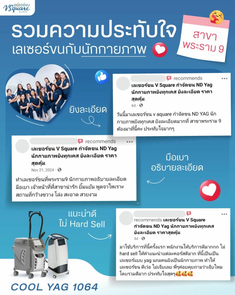 รีวิวเลเซอร์ขนที่ V Square Clinic