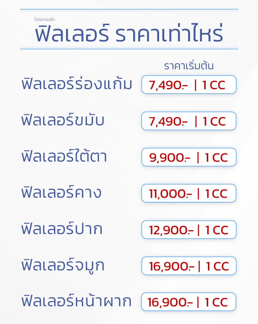 ฉีดฟิลเลอร์ ราคา