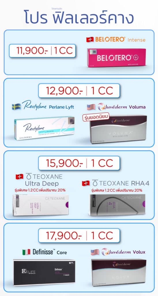 โปรโมชันฉีดฟิลเลอร์คาง V Square Clinic_MO