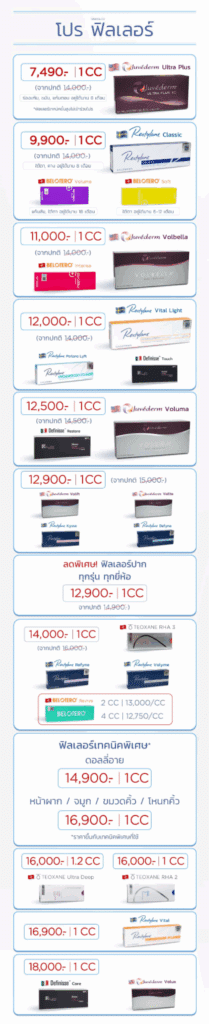 ราคาฉีดฟิลเลอร์