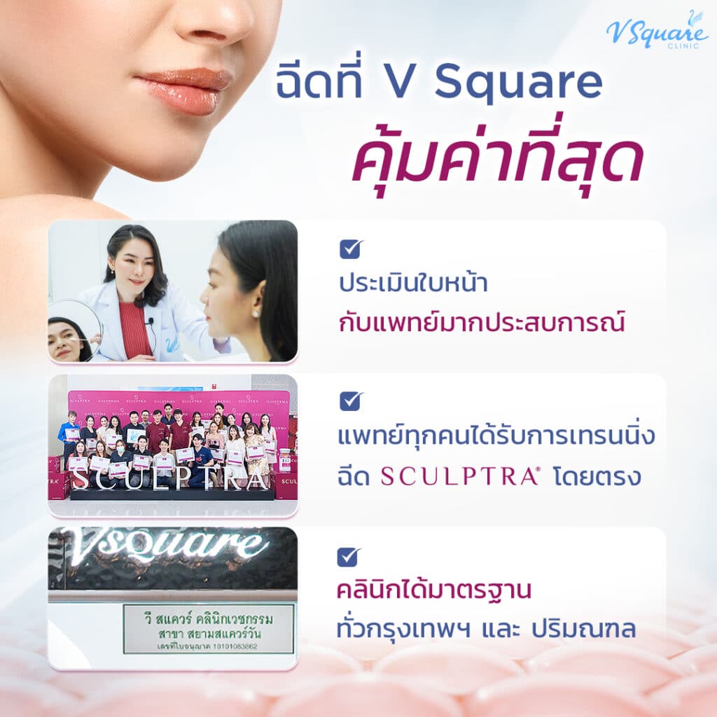 คลินิกฉีด Sculptra ที่ V Square โดย พญ.อุษา ตั้นตระกูล