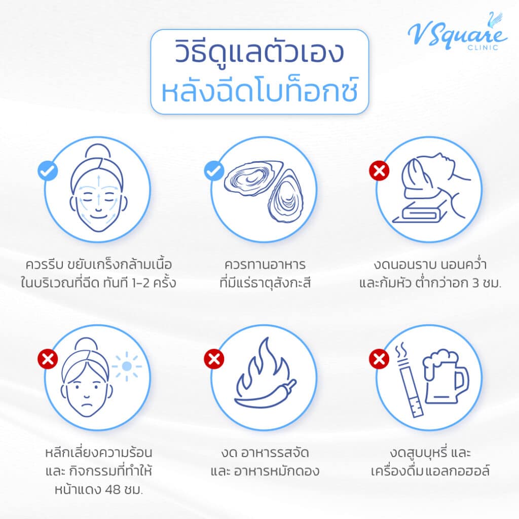 วิธีดูแลตัวเองหลังฉีดโบท็อก